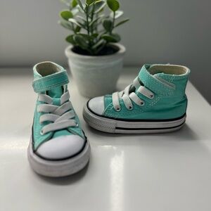 Kids Turquoise High-Top Sneakers